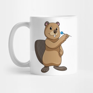 Beaver at Darts with Dart Mug